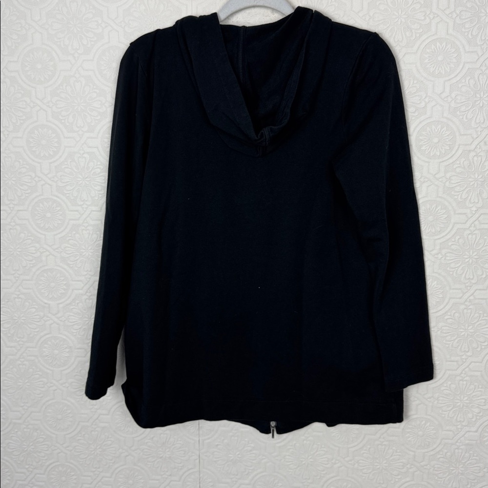 Pure Jill Black Zip Hoodie Small Pima Cotton Blend Lightweight Hooded Jacket‎ - Picture 6 of 6